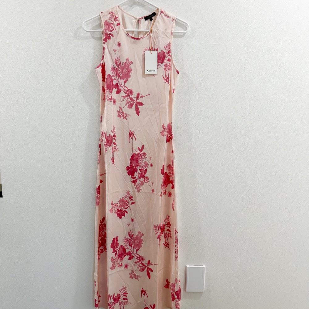 NWT Quince Washable Silk Y2K Floral Boho Cottagecore Maxi Dress Summer S - Picture 3 of 5
